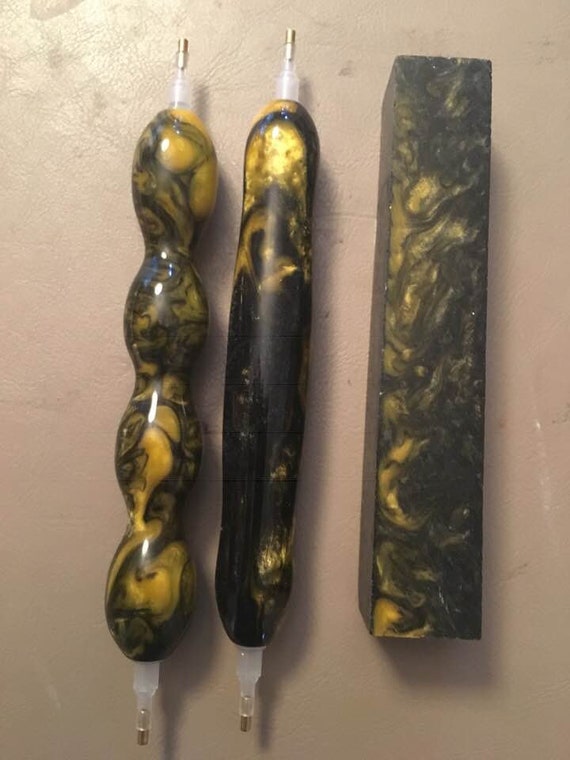 Diamond Painting Pen - Silver Banana Rhino - Handmade Custom handcrafted  lathe acrylic