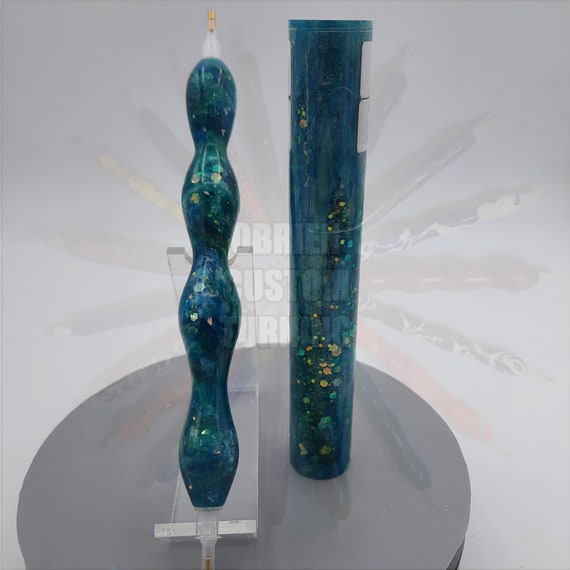 Diamond Painting Pen  - Shades of Teal - Handmade Custom handcrafted  lathe Glitter shiny shimmer sparkle