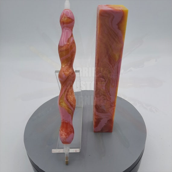 Diamond Painting Pen - Strawberry Queen - Handmade Custom handcrafted lathe pink, red, yellow