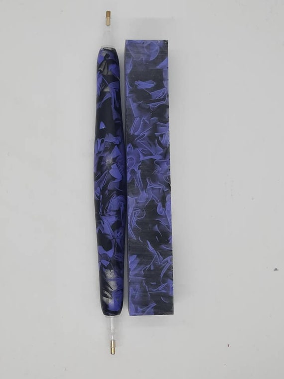 Diamond Painting Pen  - Violet Black Coral Reef - Handmade Custom purple handcrafted lathe acrylic mosaic
