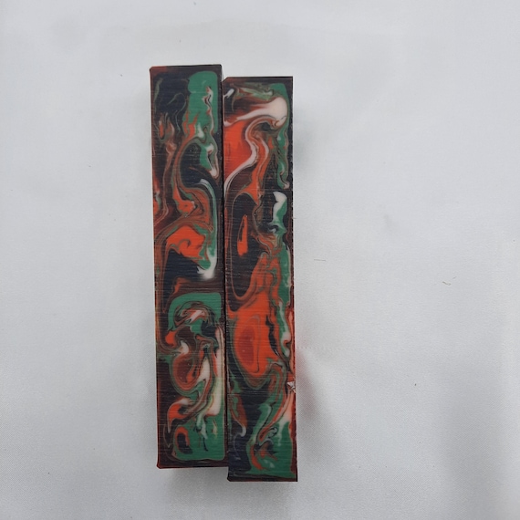 Diamond Painting Pen - pumpkin guts graffiti melt - Handmade Custom handcrafted  lathe red green ceam