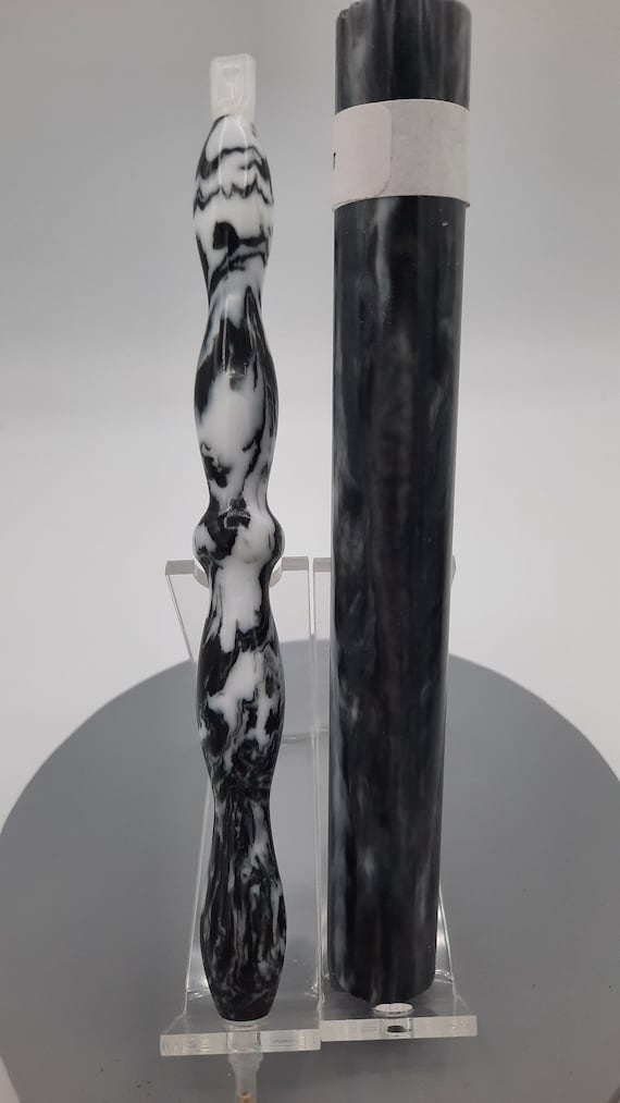 Diamond Painting Pen  - binary diamond cast - Custom handmade handcrafted lathe acrylic black pearl white