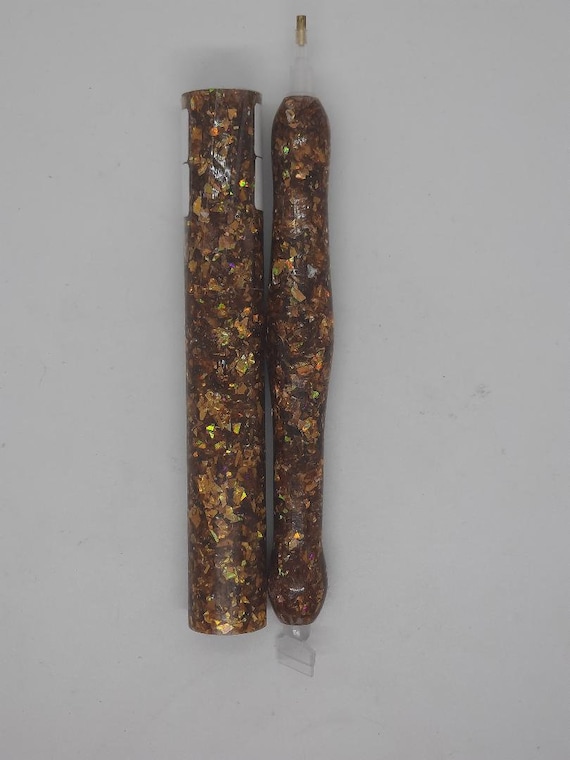 Diamond Painting Pen  - Duchess Flakey Glitter - Handmade Custom handcrafted lathe acrylic gold sparkle shiny