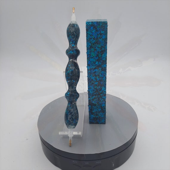 Diamond Painting Pen - Hologram Butterfly - handmade custom handcrafted lathe acrylic blue teal