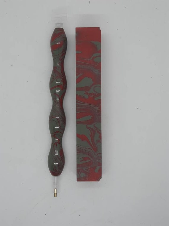 Diamond Painting Pen - Nightmare limited edition - Handmade Custom handcrafted lathe acrylic gray red