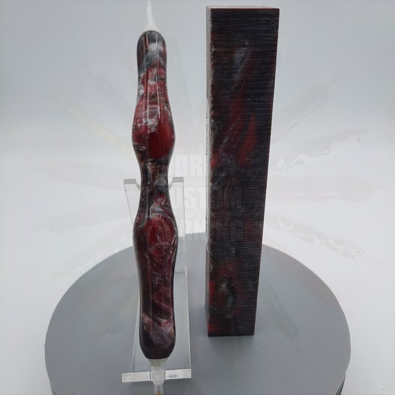 Diamond Painting Pen - Metallic Rose Lava Explosion - Handmade Custom black and red handcrafted lathe acrylic
