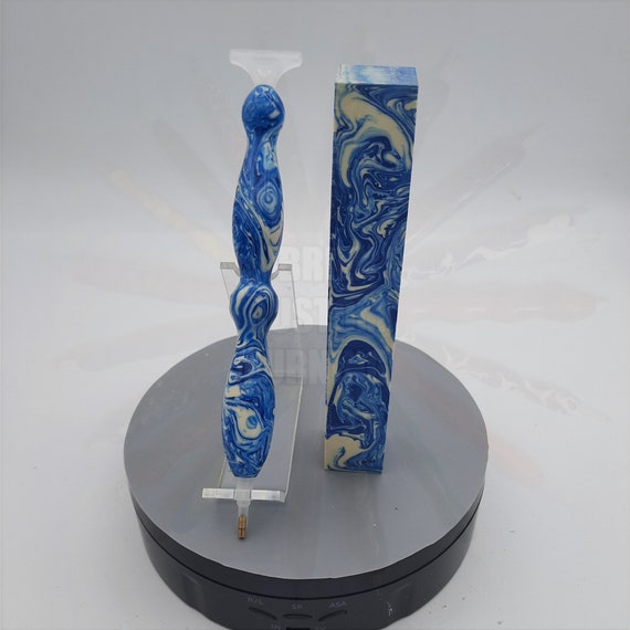 Diamond Painting Pen - Warm Waterfall limited edition - Handmade Custom blue and white handcrafted lathe acrylic