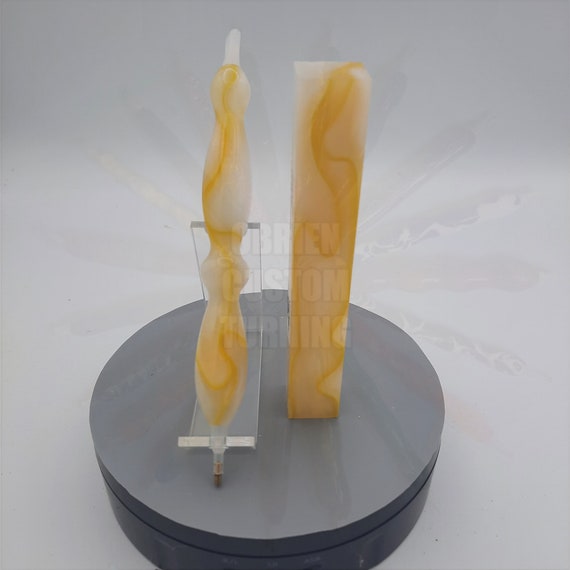 Diamond Painting Pen - lemon peel - Handmade Custom handcrafted  lathe yellow and white