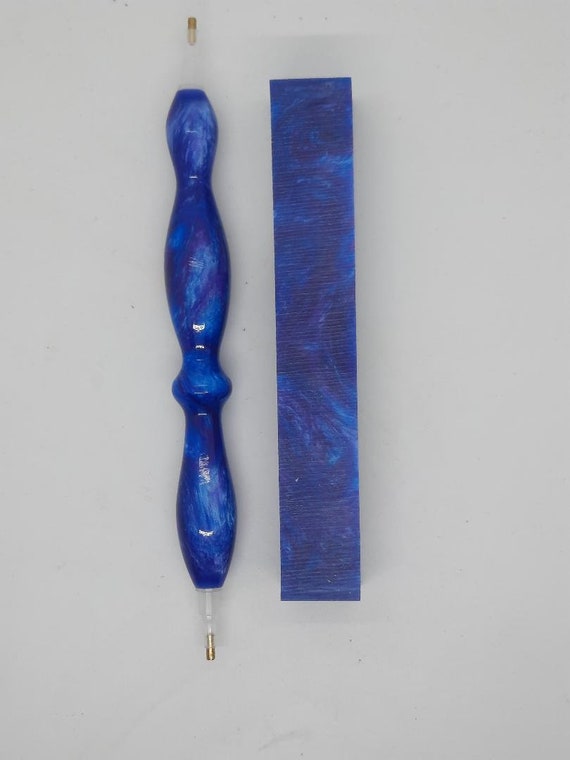 Diamond Painting Pen - Capri - Handmade Custom blue handcrafted lathe acrylic