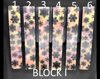 Diamond Painting Pen - Block I - handmade custom handcrafted lathe acrylic snowflake winter snow - Castaway Creations