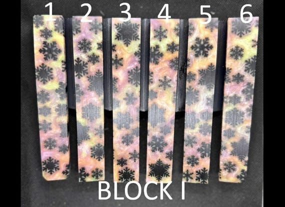 Diamond Painting Pen - Block I - handmade custom handcrafted lathe acrylic snowflake winter snow - Castaway Creations