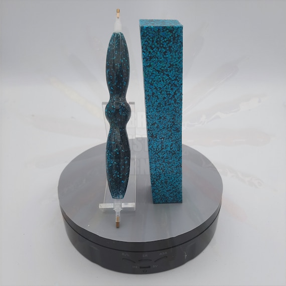 Diamond Painting Pen  - Teal Tide Glitter - Handmade Custom handcrafted lathe acrylic sparkle shiny
