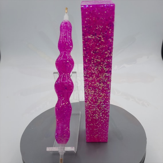 Diamond Painting Pen - Ditzy Flamingo - Handmade Custom handcrafted  lathe pink glitter sparkle shiny