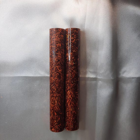 Diamond Painting Pen  - Holographic Orange Glitter - Handmade Custom handcrafted  lathe sparkle shiny shimmer