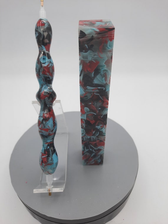 Diamond Painting Pen  - Minty Vampire Fangs Coral Reef - Handmade Custom mint green red handcrafted lathe acrylic mosaic