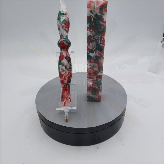 Diamond Painting Pen  - Christmas Sleigh Coral Reef - Handmade Custom red and green handcrafted lathe acrylic mosaic