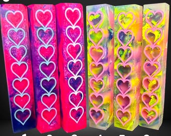 Diamond Painting Pen - Block J - handmade custom handcrafted lathe acrylic hearts love - Castaway Creations