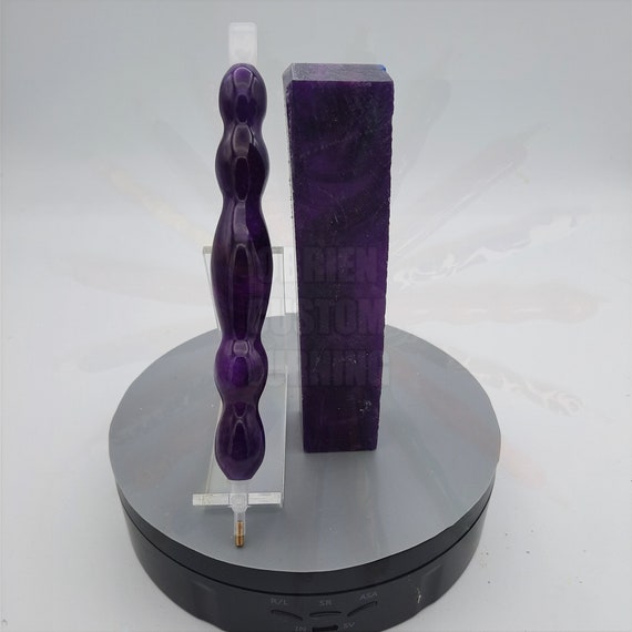Diamond Painting Pen - Violet Blossom Rhino - Handmade Custom purple and green handcrafted  lathe acrylic