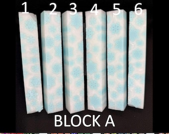 Diamond Painting Pen - Block A - handmade custom handcrafted lathe acrylic snowflake winter snow white blue - Castaway Creations
