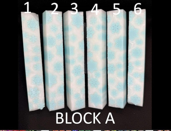 Diamond Painting Pen - Block A - handmade custom handcrafted lathe acrylic snowflake winter snow white blue - Castaway Creations