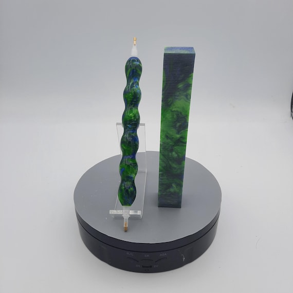 Diamond Painting Pen - Neon Sky lava lamp - Handmade Custom handcrafted  lathe acrylic blue green