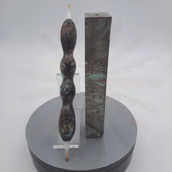 Diamond Painting Pen - chocolate mint lava lamp - Handmade Custom handcrafted lathe acrylic brown green