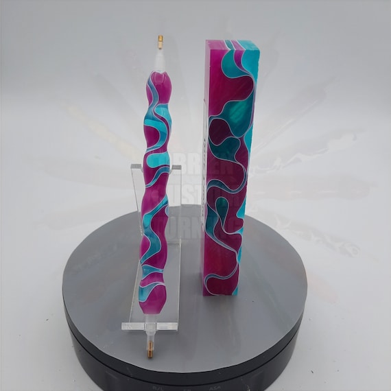 Diamond Painting Pen - Cotton Candy - Handmade Custom pink and baby blue handcrafted ed lathe acrylic