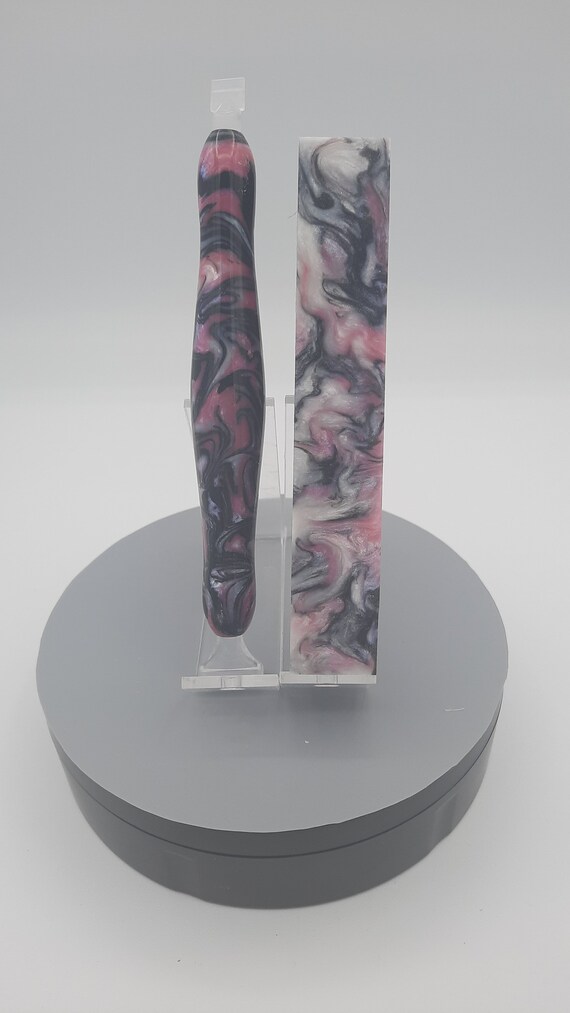 Diamond Painting Pen - Charm Colors - Handmade Custom pink and black handcrafted lathe acrylic