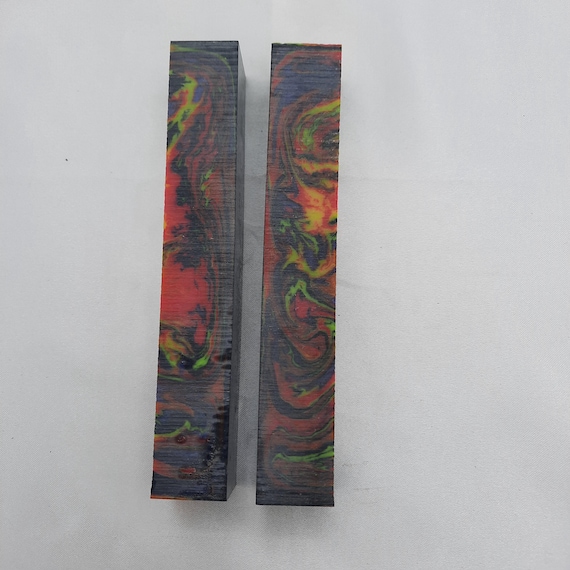 Diamond Painting Pen - Neon Cyclone Color Storm - handmade custom handcrafted lathe acrylic red, yellow, blue
