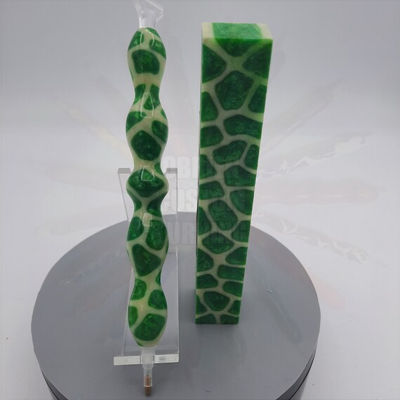 Diamond Painting Pen  - Lime Giraffe - Handmade Custom handcrafted lathe green animal spots