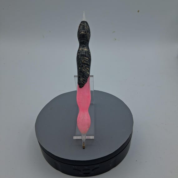 Diamond Painting Pen - pink hybrid - handmade handcrafted lathe acrylic burl wood - Available for Immediate Purchase 3
