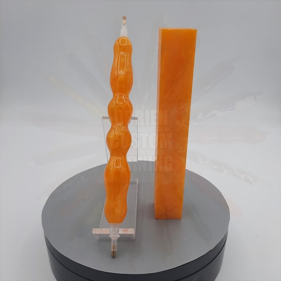 Diamond Painting Pen - Mango Chips - Handmade Custom orange handcrafted lathe acrylic