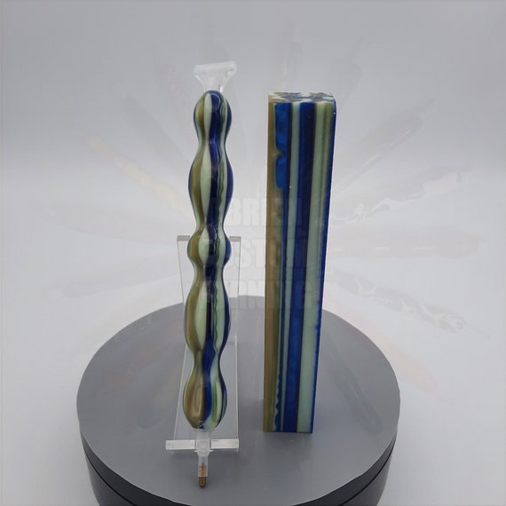 Diamond Painting Pen - Golden Denim - Handmade Custom handcrafted  lathe blue, cream, gold