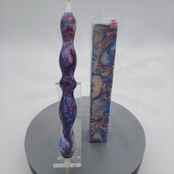 Diamond Painting Pen - dreamland glitter swirl - Custom handmade handcrafted lathe acrylic purple blue red white