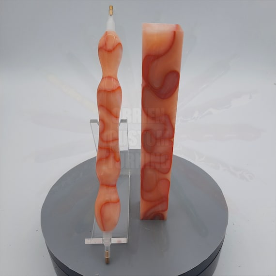 Diamond Painting Pen - Peach Fire - Handmade Custom handcrafted ed lathe acrylic