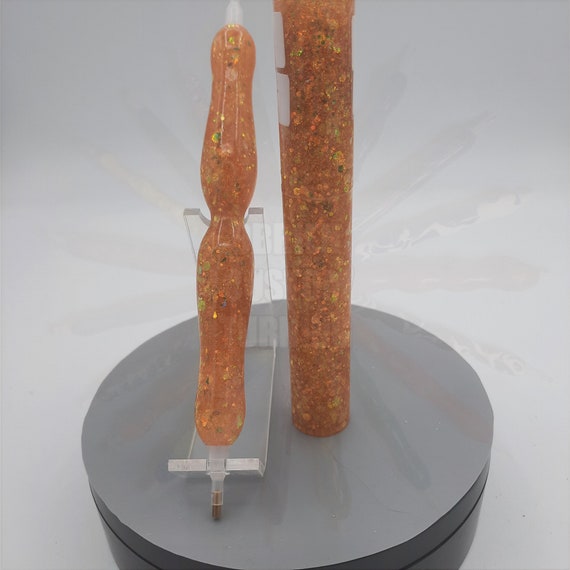 Diamond Painting Pen  - Hayride Prismatic Glitter - Handmade Custom orange  handcrafted lathe acrylic sparkle shiny