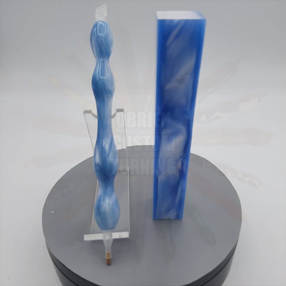 Diamond Painting Pen - Kirinite Sky Blue Pearl - Handmade Custom handcrafted  lathe acrylic
