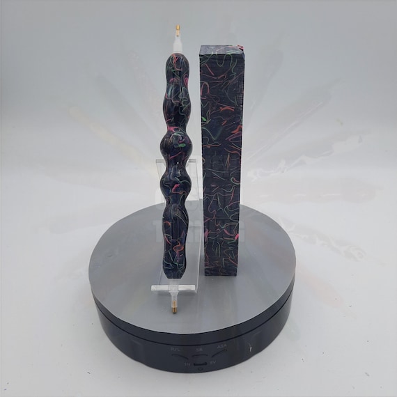 Diamond Painting Pen  - Galactic in Blue Coral Reef - Handmade Custom handcrafted lathe acrylic mosaic
