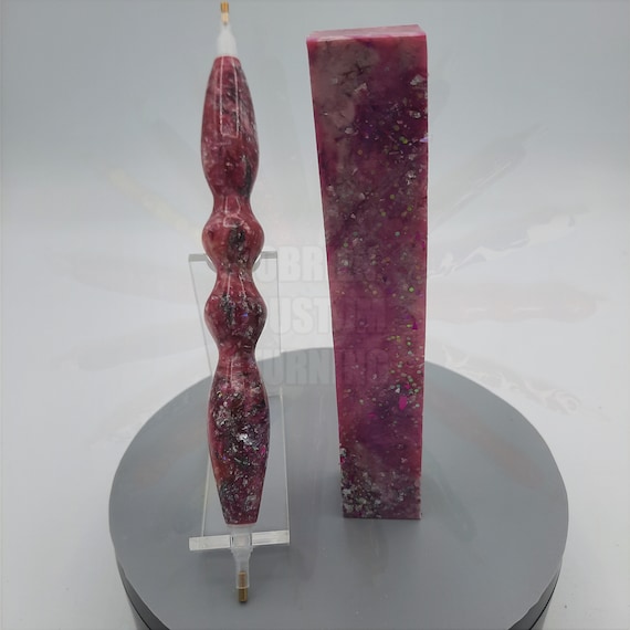 Diamond Painting Pen  - electric Hearts Glitter limited edition - Custom handmade handcrafted lathe acrylic pink sparkle