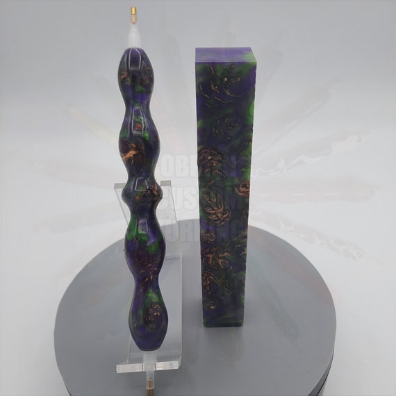 Diamond Painting Pen - Joking around Mini Pine Cone - Custom handmade handcrafted lathe acrylic pinecone hybrid purple green