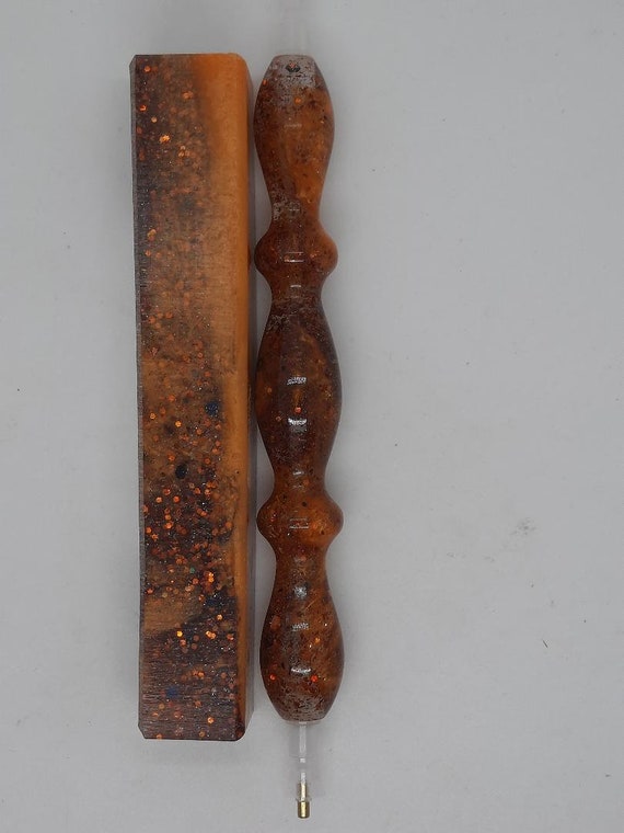 Diamond Painting Pen  - Trick or treat Glitter limited edition - Handmade Custom orange handcrafted lathe acrylic sparkle