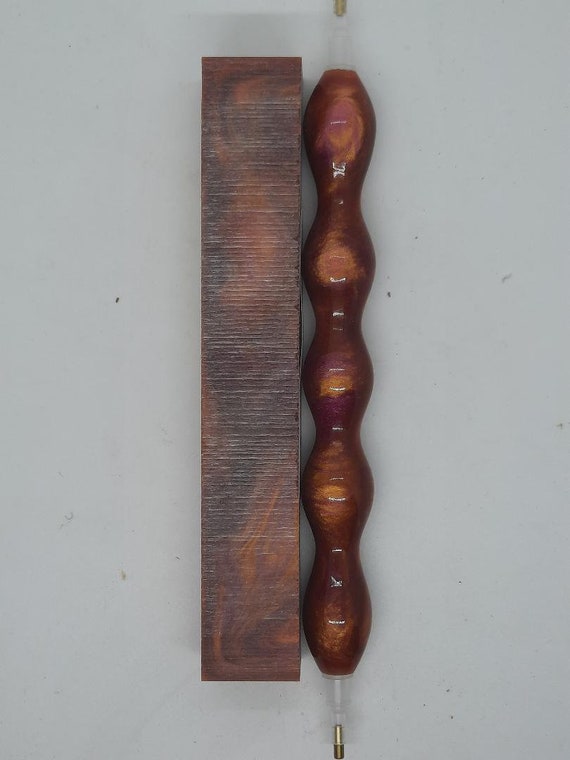 Diamond Painting Pen - Golden Bubblegum Lava Lamp - Handmade Custom orange and rose handcrafted lathe acrylic