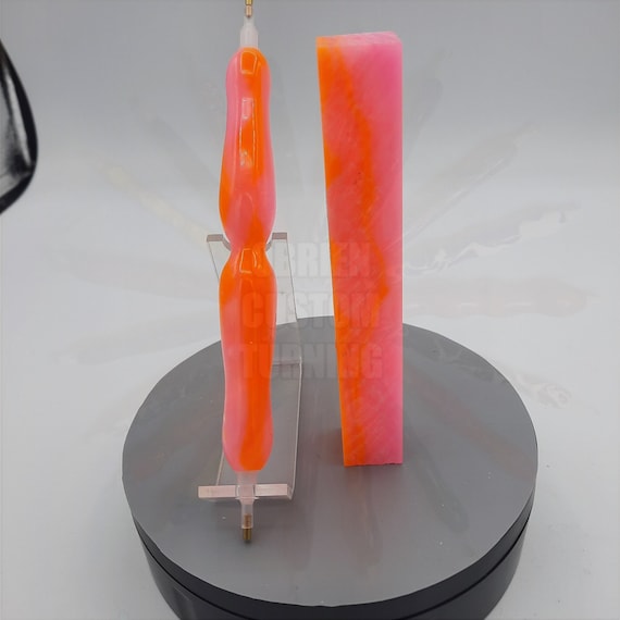 Diamond Painting Pen - Glowing Neon - Handmade Custom orange handcrafted  lathe acrylic