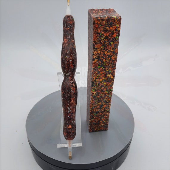 Diamond Painting Pen - Pumpkin Smash limited edition - Custom handmade handcrafted lathe acrylic orange rainbow