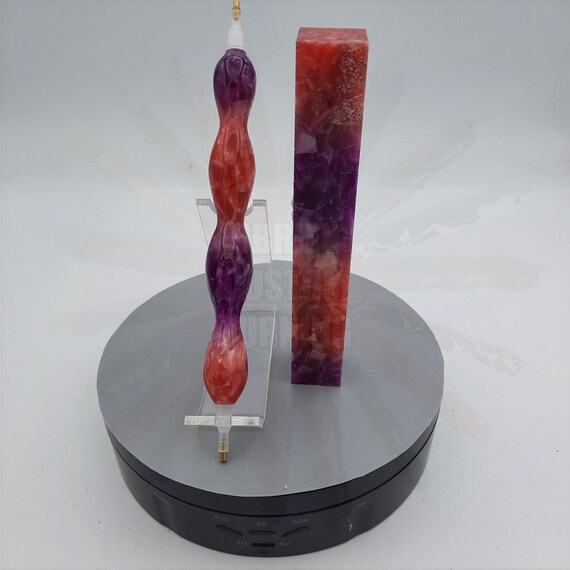 Diamond Painting Pen - Hawaiian Ice - red and purple handcrafted  lathe acrylic