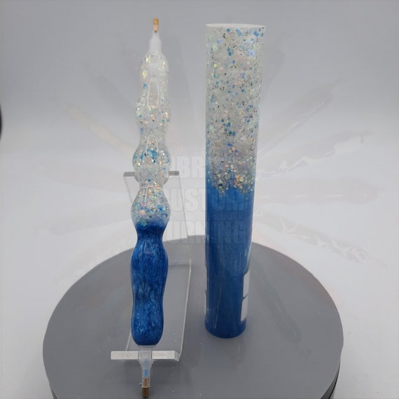 Diamond Painting Pen  - Mutations Blue Vega Glitter - Handmade Custom handcrafted lathe acrylic sparkle shiny