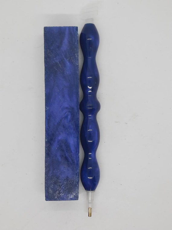 Diamond Painting Pen  - Blueberry Pickings Rhino - Handmade Custom blue handcrafted lathe acrylic