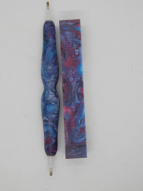 Diamond Painting Pen - Candy Cosmos Lava Explosion - Handmade Custom purple, pink, blue handcrafted lathe acrylic