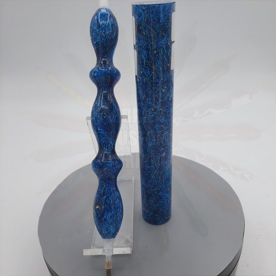 Diamond Painting Pen  - Permafrost Tinsel Glitter - Handmade Custom blue handcrafted lathe acrylic sparkle shiny