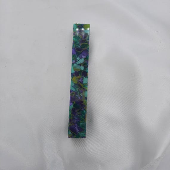 Diamond Painting Pen - Bourbon Beads - Custom handmade handcrafted lathe acrylic purple yellow green mosaic